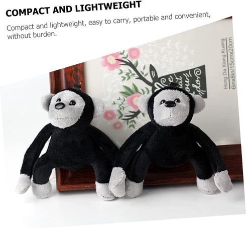 2pcs Plush Monkey Keychains, Stuffed Orangutan Gorilla Keyrings, Cute Animals for Backpacks, Monkey Stuffed Animal