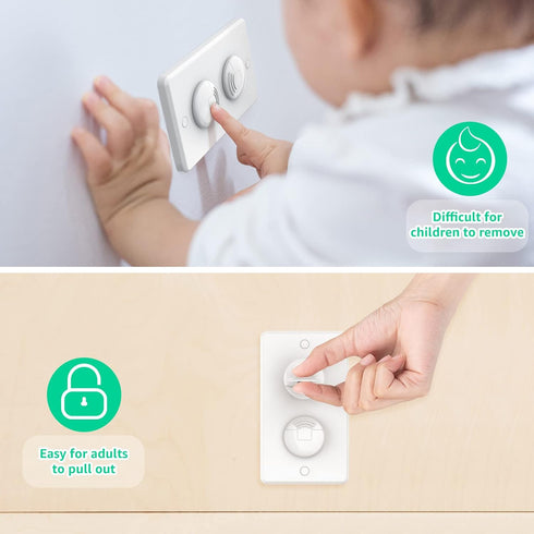 Baby Proofing Outlet Covers with Hidden Handle, 32 Pack Child Proof 3-Prong Electrical Outlet Safety Plug Covers