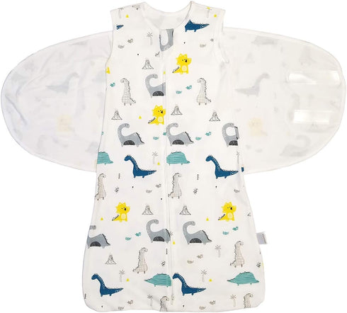 3-Ways 4 6 3-9 4 Swaddle Sack for Baby Dinosaur Pattern Cotton Adjustable Swaddles Wearable Blankets for Newborn Baby