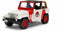 Jada Toys Jurassic World 1:32 Jeep Wrangler Die-cast Car for Kids and Adults (White/Red)