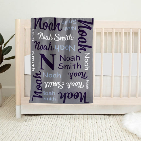 Novgarden Personalized Baby Blankets for Teen Boys, Custom Blanket with Name Flannel Kids Throw Blanket Baby Essentials