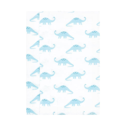 Hudson Baby Unisex Cotton Flannel Burp Cloths, Soft Teal Dino, One Size