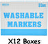 Rarlan Classpack, 12 Colors,12 144 Count Washable Markers Bulk, Markers for Kids, Boxes