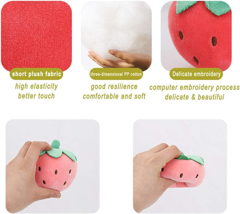 Nenalayo Throw Pillow - Strawberry Plush Pillow, Removable Fluffy Creative Gift for Kids