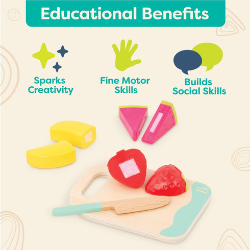 B. toys Mini Chef Fruity Smoothie Playset, Pretend Play Kitchen Accessories, Toy Blender, Role-Play Toys for Kids 3+