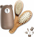 6-in-1 Baby Grooming Set, Natural Wooden Hairbrush and Comb, Nail Clippers,Nail Scissors,