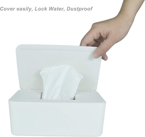 White Diaper Wipes Dispenser - Keep Wipes Fresh and Clean
