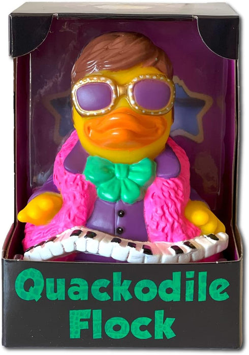 Quackodile Flock - Floating Rubber Ducks, Collectible Bath Toy Gift for Kids & Adults