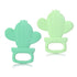 PrimaStella Silicone Cactus Teethers for Infants, BPA Free, Baby Teether Toy Set of 2 - Green & Neo Mint