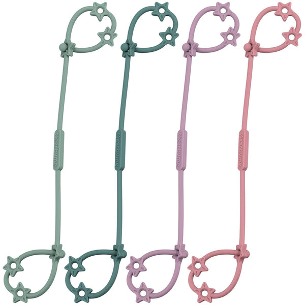 Toy Straps for Baby, Adjustable Stretchable Sippy Cup Straps for Stroller, Highchair, Car Seat, Hanging Basket (4Pack)