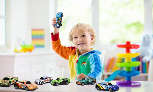 4.2" Toy Cars Metal Race Cars Vehicles 9 Pack, Pull Back Cars Toys for Boys, Girls, Toddlers 2-7 Years Old