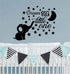 Dream Big Little One Wall Decor Stickers - Lovely Elephant and Moon Stars for Kids Room (Black)