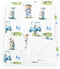 Wicbfdfv Cute Bear Golf Cart Blue Baby Blankets for Boy Girl Bears Sport