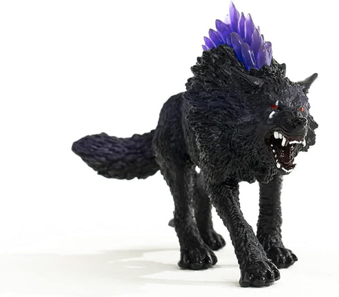 Schleich Eldrador Creatures Mythical Shadow Wolf Action Figure - Purple Coat and Translucent Back Crystals, Gift for