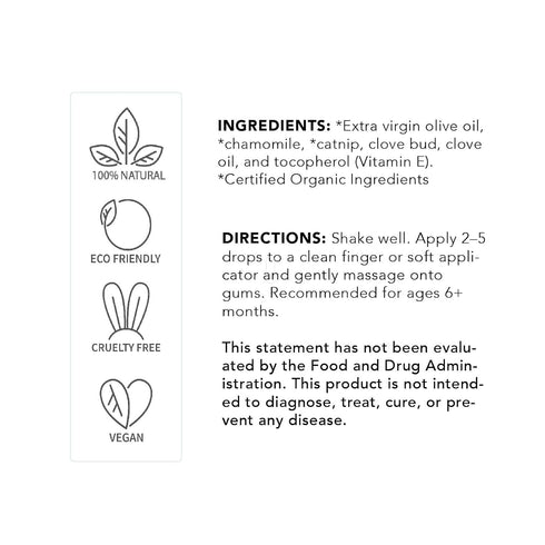 1 oz Balm Baby Teething Oil Rub - Natural and Organic Baby Teething Relief Aid with Chamomile & Clove - Vegan, Non-GMO
