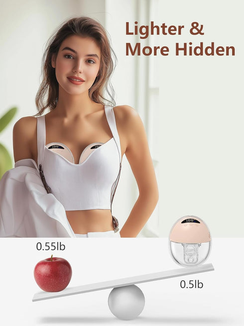 4 12 24mm 2 Pack Hands Free Breast Pump, Wearable Breastfeeding Pump, Lightweight Portable Electric Pump Modes