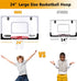 Large Indoor Mini Basketball Hoop Set for Kids and Adults, 24 X 16 Inch Board with 3 Balls and Complete Accessories,