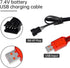 2PCS 7.4V 500mah SM-4P Plug Charging Battery - USB Charging Cable for EC16 DE85 RC Toy Car Model