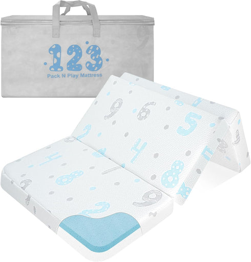 Trifold Pack and Play Mattress Pad - 38"x26" Dual-Sided Memory Foam Pack