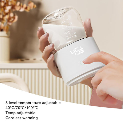 Hamwesh 3 6 Portable Baby Bottle Warmer, Fast Heating Cordless Rechargeable for Breast Milk and Travel with Temperature