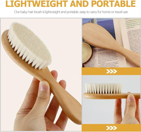 Set Baby Hair Brush Comb Wool Brush for Newborns Toddler Hair Accessories Cradle Cap Comb Gentle Scalp Massage Supplies