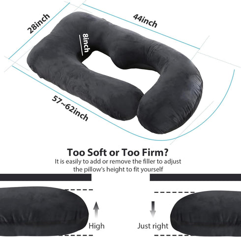 57 Inch BATTOP Pregnancy Pillows for Sleeping, Full Body Maternity Pillow for Side Sleeping, Support for Back, Legs