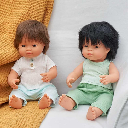 Miniland Doll 15'' Asian Boy (Box) - Anatomically Correct, Quality, Made in Spain