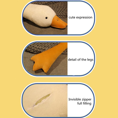 FANGYU Goose Stuffed Animal Pillow Toy, Cute Giant White Goose Stuffed Animal Duck Plush,Swan White,It's a