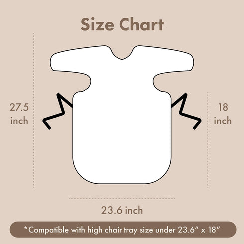 LoLaBi Coverall Baby Feeding Bib for highchair, ULTRA-THIN & Light-weight waterproof toddler bib, WM & Dryer Compatible