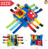 teytoy Sensory Buckle Pillow Toys for Toddlers, Montessori Fidgets, Travel Toys 1-3, Learning Fine Motor Skills &
