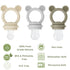 PandaEar 3 Pack Baby Fruit & Food Feeder Pacifier, Silicone Feeder Pacifier with 3 Sizes Pouches for Babies Toddlers Infants Kids, BPA-Free Food Grade Soft Safe -Tan/Grey/Brown