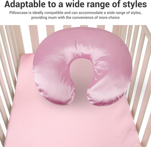 Nurnesy Soft Satin Pillowcase Washable Breathable Protect for Baby Hair and Skin, Nursing Pillow Cover for Feeding