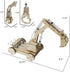 Mini Tudou 3D Wooden Construction Excavator Vehicle Toys Set - STEM Science Kit for Kids