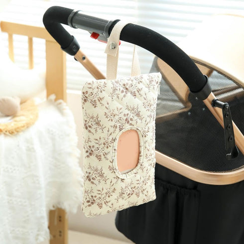 EIRZNGXQ Mommy 1pcs) Travel Baby Wipes Case, Refillable Waterproof Wet Wipe Dispenser and Diaper Pouch, Portable Floral
