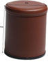 Leather Dice Cup Set - Felt Lining Quiet Shaker with 5 Dot Dices for Farkle Yahtzee Games, Brown