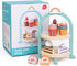 MIKNEKE Set Set Sets Wooden Dessert Cake Play Food Toys, Pretend Play Kids Tea Party for Little Girls Toddlers