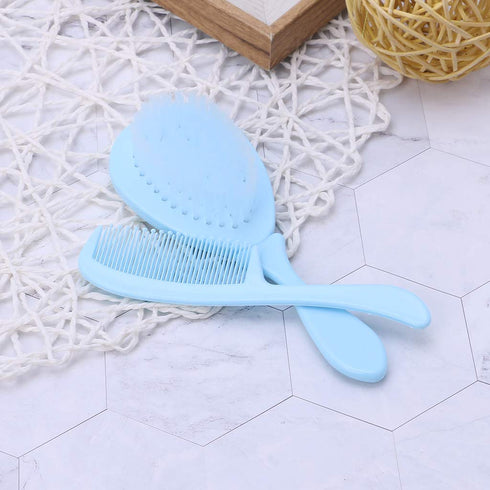 Uitndvyte Set Hairbrush Soft Baby Comb For Head Massager Tool Portable Hair Brush Infant Comb, Blue