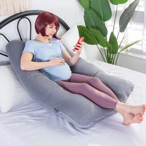 MOON PINE Pregnancy Pillow, U Shaped Full Body Pillow for Maternity Support, Sleeping Pillow with Cover for Pregnant