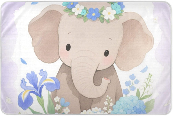 siphylline Cute Cartoon Elephant Purple Extra Large Resuable Changing Pad Covers Waterproof Washable