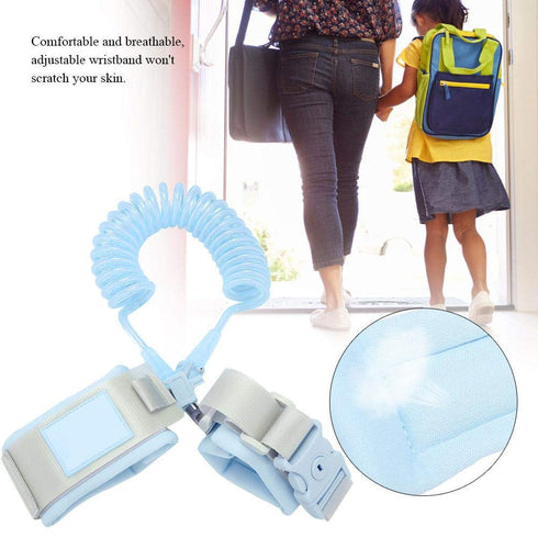 2m Baby Anti-Lost Safety Wrist Link Harness Strap Rope Backpack Leash for Toddlers Kids (Blue), Includes Baby Bottle