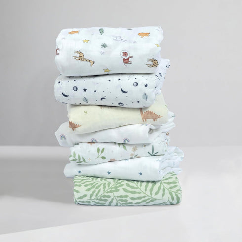 1-Pack 100% Pack 24x38 Dreamology Mini Cotton Crib Sheets,Boys,Girls,Super Soft & Breathable | Cotton Muslin Crib