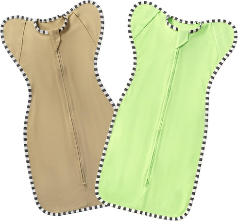 Swaddle Blanket Sack 2-Pack, 100% Cotton Baby Sleep Sack, Arms Up Design