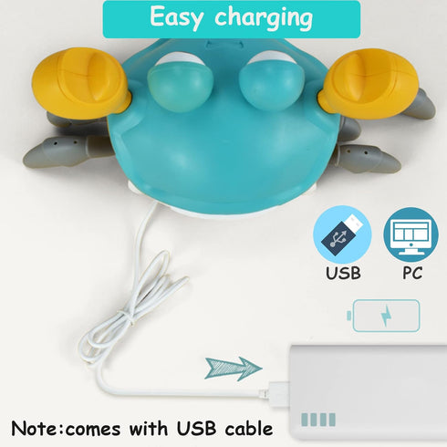 Baby Toys Crawling Crab - Infant Tummy Time Light-up Musical Toys for 0-12 Months, Interactive Toddler Gifts