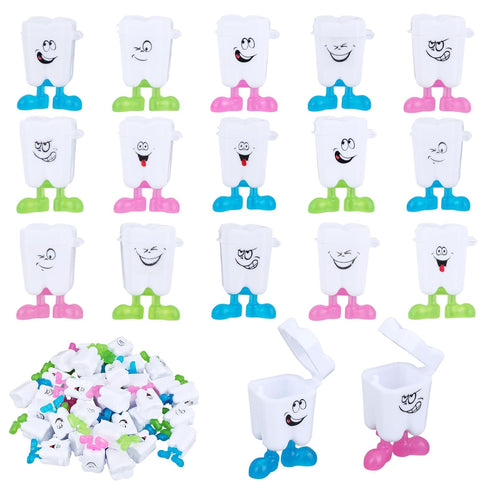 Danquanuan 50 Pcs Tooth Boxes for Lost Teeth for Kids, 3 Colors 3D