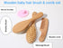BRH 4 Set, Set Piece Wooden Baby Hair Brush and Comb Wooden Baby Care Kit with Soft Goat Bristle Brush,Baby Massage