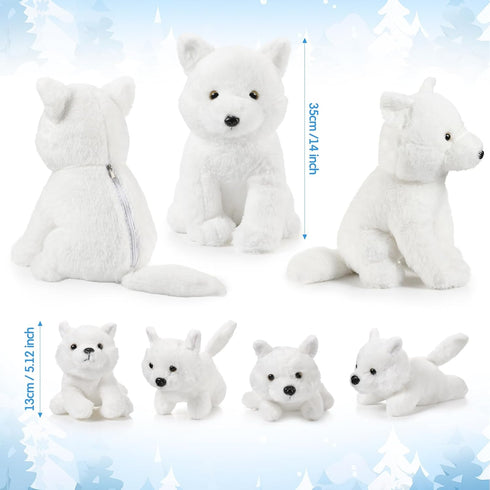5 1 Mommy 4 Lenwen Pcs Stuffed Animal Bulk Plush with Cute Babies Plush Wild Stuffed Animal Toy for Boys Girls Birders