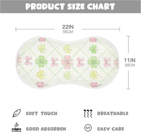 decor gift 4 Pack 22x11in Cotton Baby Burp Cloths Easy Care St Patricks Day Lucky Shamroc Baby Feeding Cloth for Unisex