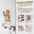Wooden Building Blocks for Toddlers, Kids Stacking Blocks, 46 Pieces Assorted Shapes, Wooden Blocks for Kids 1-3