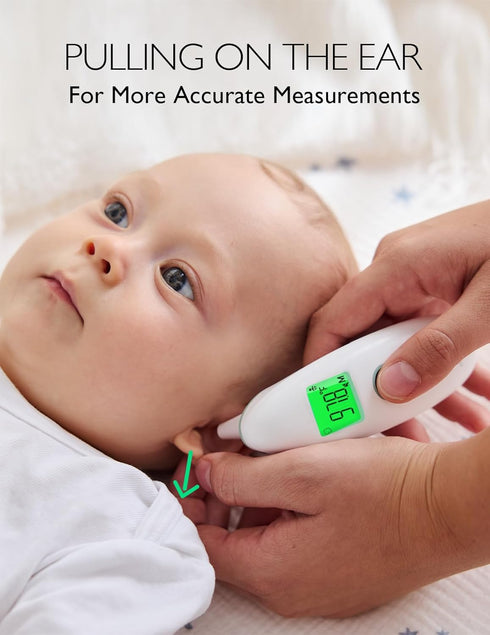 Momcozy Non-Contact Forehead and Ear Thermometer - Digital Infrared Thermometer for Adults and Children, Fast