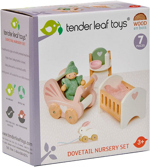 Sets 3+ Tender Leaf Toys - Dovetail Dollhouse Accessories - Detailed Wooden Furniture and Room Decor - Encourage